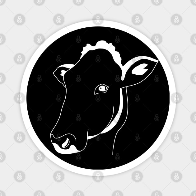 White cow Magnet by Antiope